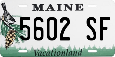 ME license plate 5602SF