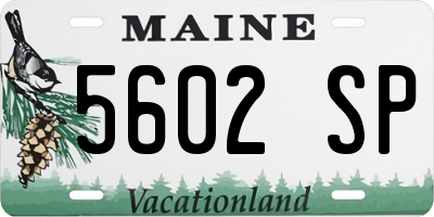 ME license plate 5602SP