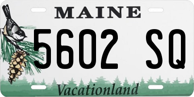 ME license plate 5602SQ