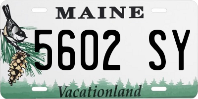 ME license plate 5602SY