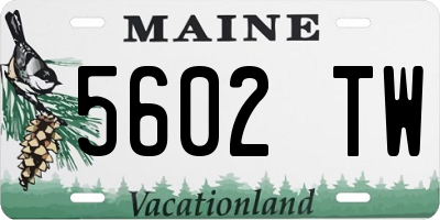 ME license plate 5602TW