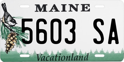 ME license plate 5603SA