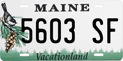 ME license plate 5603SF
