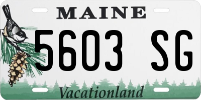 ME license plate 5603SG