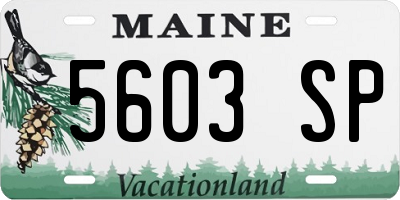 ME license plate 5603SP