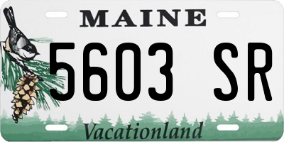 ME license plate 5603SR