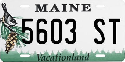 ME license plate 5603ST