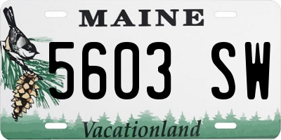 ME license plate 5603SW