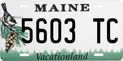 ME license plate 5603TC