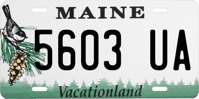 ME license plate 5603UA