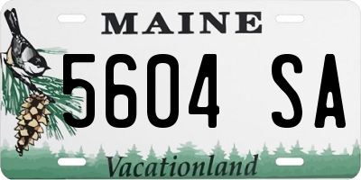 ME license plate 5604SA