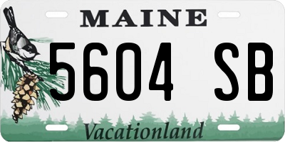 ME license plate 5604SB