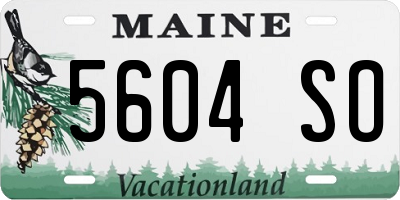 ME license plate 5604SO