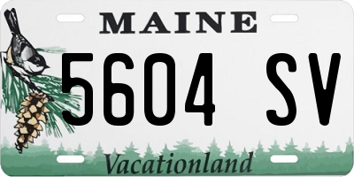 ME license plate 5604SV