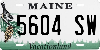ME license plate 5604SW
