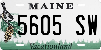 ME license plate 5605SW