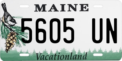 ME license plate 5605UN