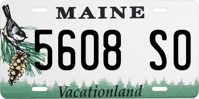 ME license plate 5608SO