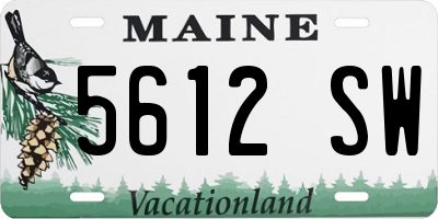 ME license plate 5612SW