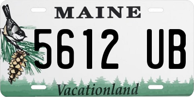 ME license plate 5612UB