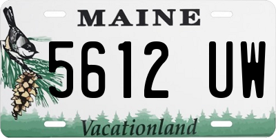 ME license plate 5612UW