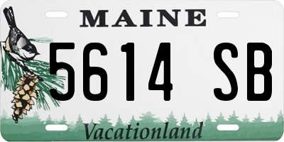 ME license plate 5614SB