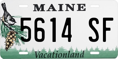 ME license plate 5614SF