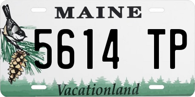 ME license plate 5614TP