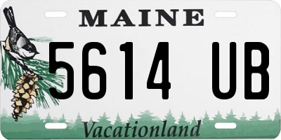 ME license plate 5614UB