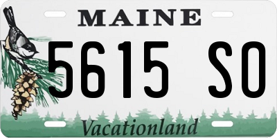 ME license plate 5615SO