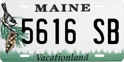 ME license plate 5616SB