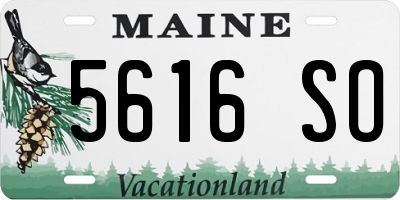 ME license plate 5616SO