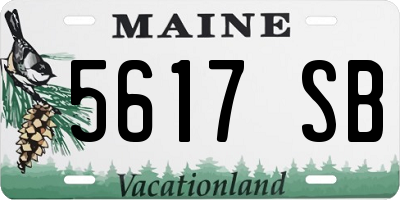 ME license plate 5617SB