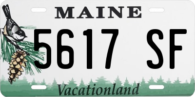 ME license plate 5617SF