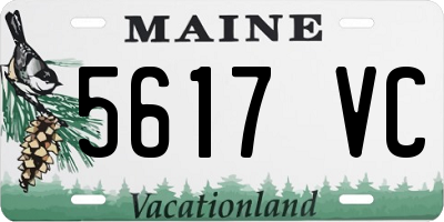 ME license plate 5617VC