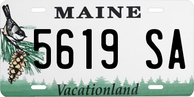 ME license plate 5619SA