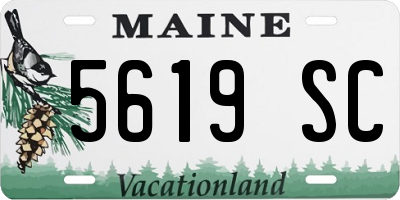 ME license plate 5619SC