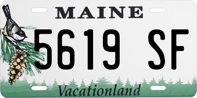 ME license plate 5619SF
