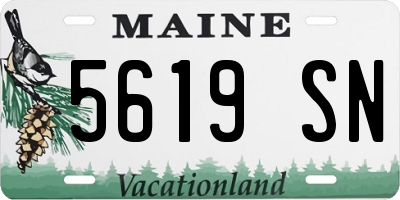 ME license plate 5619SN