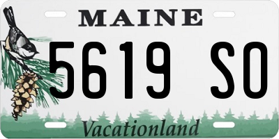 ME license plate 5619SO