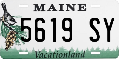 ME license plate 5619SY