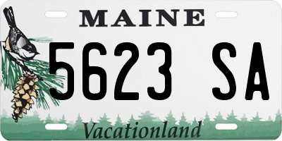 ME license plate 5623SA