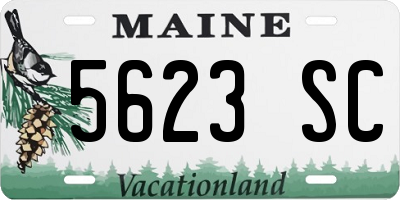 ME license plate 5623SC