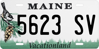 ME license plate 5623SV
