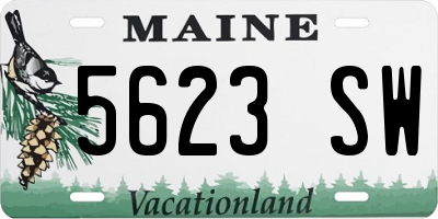 ME license plate 5623SW
