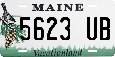 ME license plate 5623UB