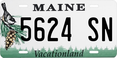 ME license plate 5624SN