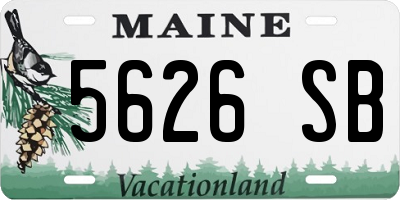 ME license plate 5626SB