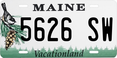 ME license plate 5626SW