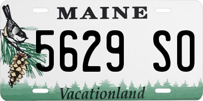 ME license plate 5629SO